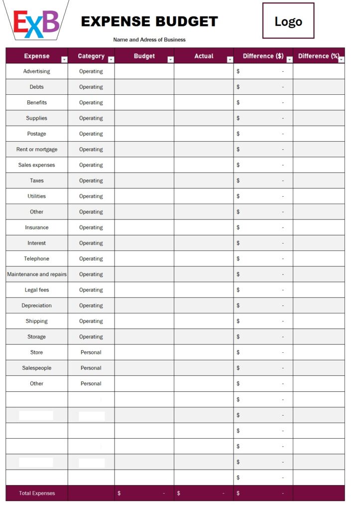 Budget Expenses Template Free Word Excel Templates Budget Expenses Template Free Word Excel Templates
