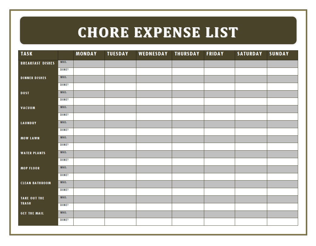 Expense List Template Free Word Excel Templates Expense List Template Free Word Excel Templates