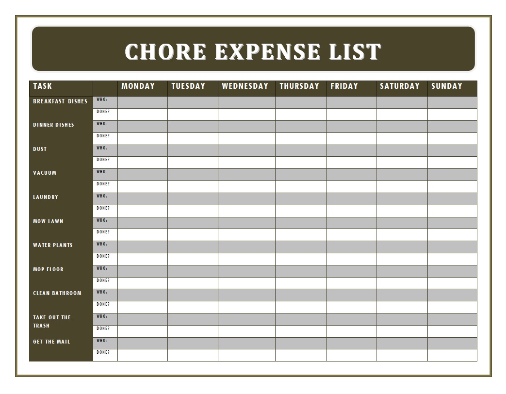 Inventory List Template