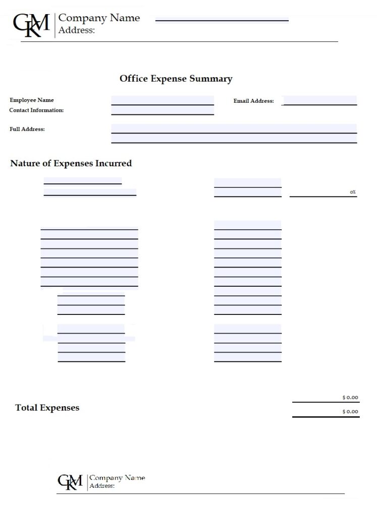 Office Expense Summary Template Free Word Excel Templates Office Expense Summary Template Free Word Excel Templates