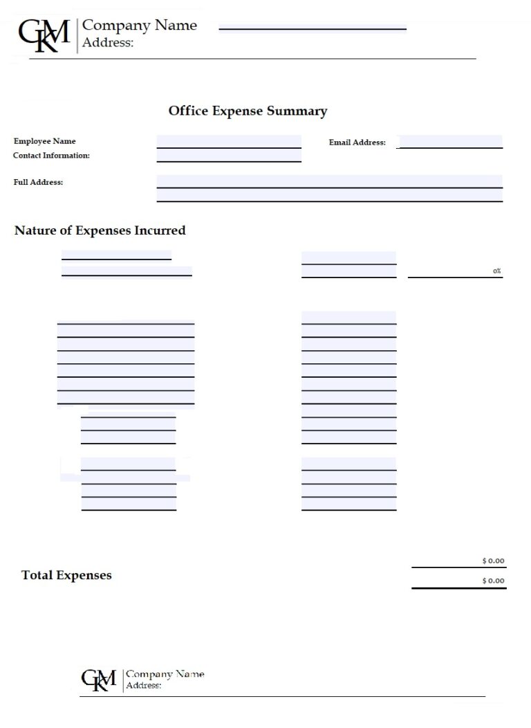 Office Expense Summary Template Free Word Excel Templates Office Expense Summary Template Free Word Excel Templates