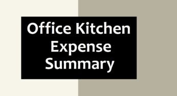 Office Kitchen Expense Summary Template