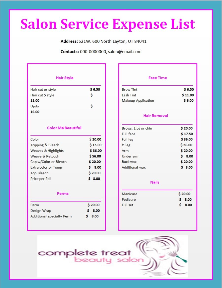 Expense List Template Free Word Excel Templates Expense List Template Free Word Excel Templates