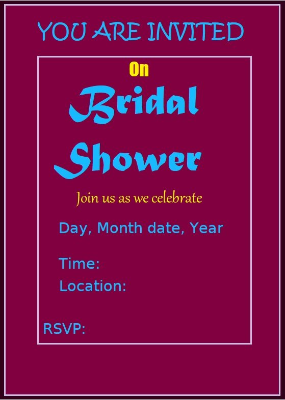 Bridal Shower Invitation Template Free Word & Excel Templates