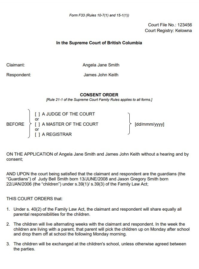 Consent Order Template Free Word Excel Templates Consent Order Template Free Word Excel Templates