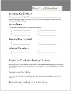 Annual Meeting Minutes Template | Free Word & Excel Templates