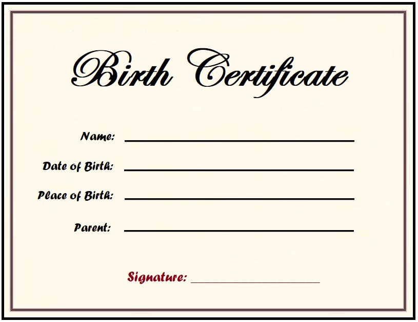 Birth Certificate Design Template