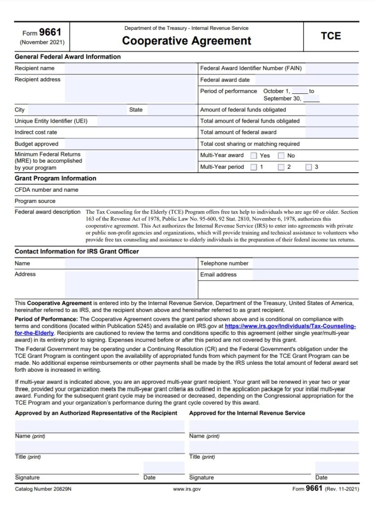 Cooperative agreement format free word excel templates