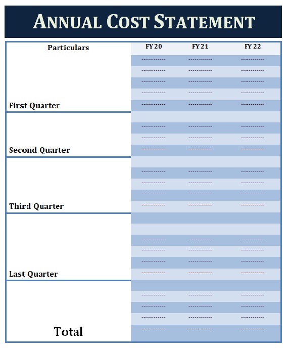 Cost statement template free word excel templates
