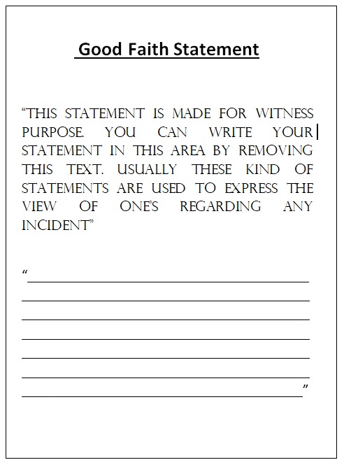 personal statement of faith template