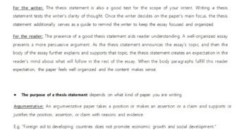 Thesis Statement Template