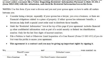 Divorce Agreement Template