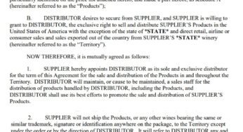 Exclusive Distribution Agreement Template