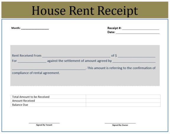 Rent Receipt Template | Free Word & Excel Templates