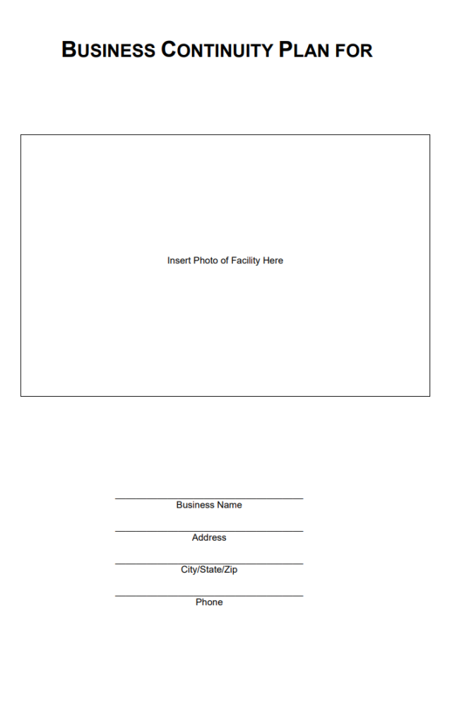 Business Continuity Plan Template