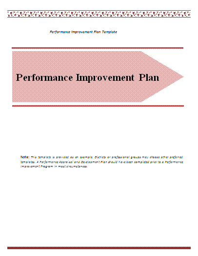 Performance Improvement Plan Template