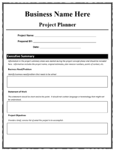 Project Planner Template | Free Word & Excel Templates