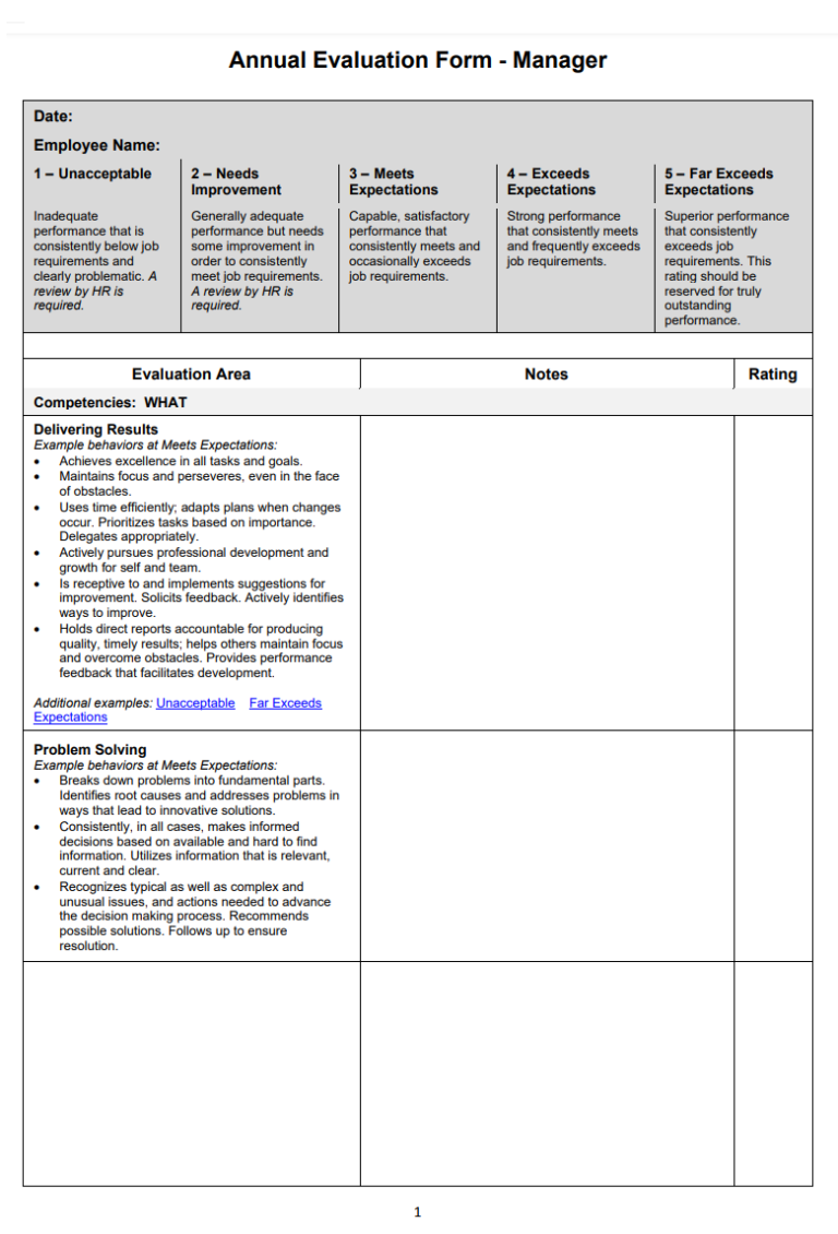 Human Resource Evaluation Plan Template PDF | Free Word & Excel Templates