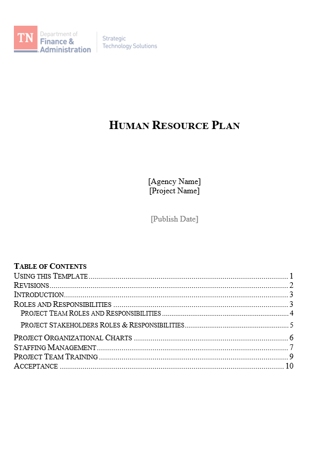Human Resource Evaluation Plan Template