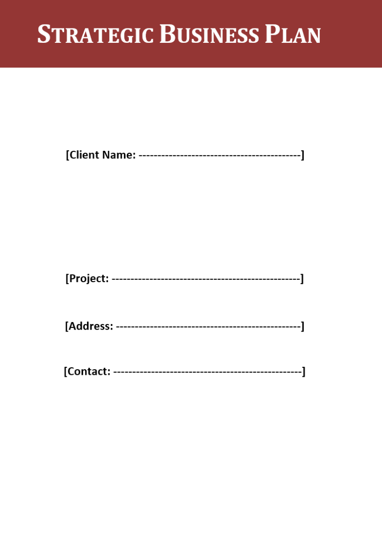 Free Strategic Business Plan Template | Free Word & Excel Templates