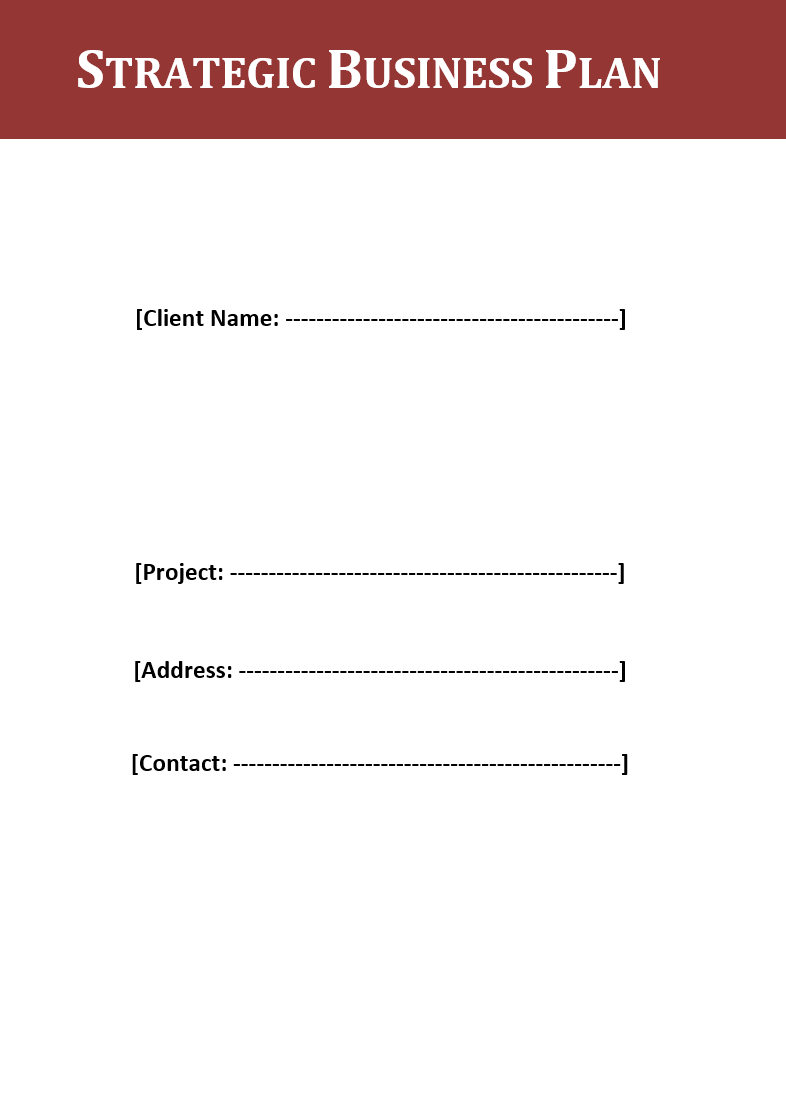 Free Strategic Business Plan Template | Free Word & Excel Templates