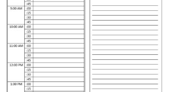 Study Timetable Template
