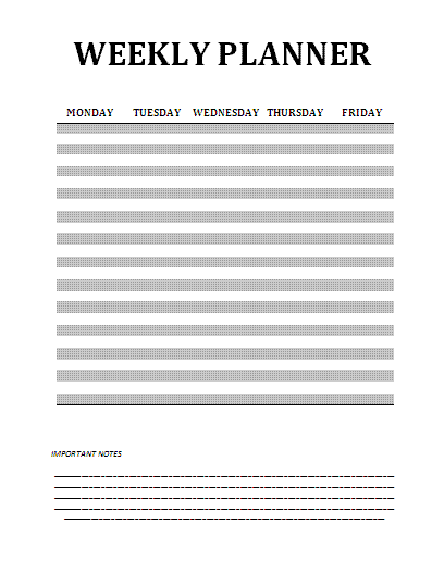 Weekly Planner Template