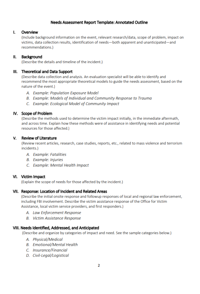 Needs Assessment Report Template