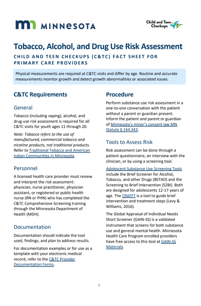 Substance and Drug Abuse Assessment Template
