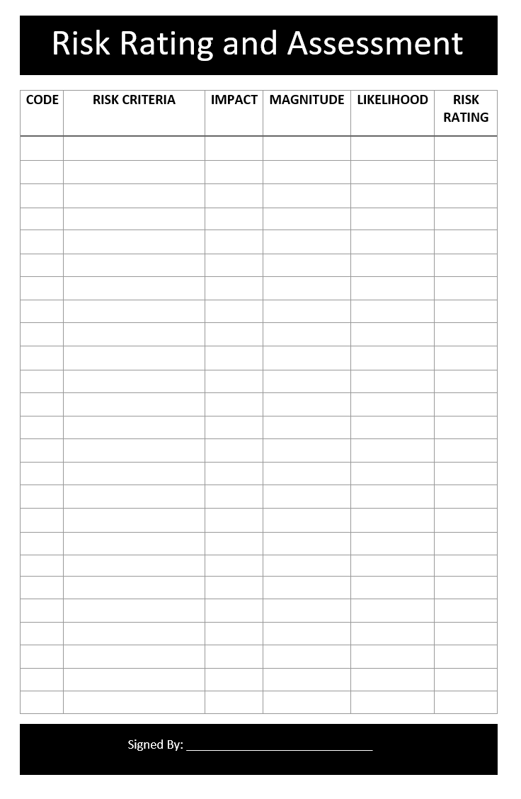 Client Risk Score Form Risk Mitigation Assessment Templates | Free Word & Excel Templates