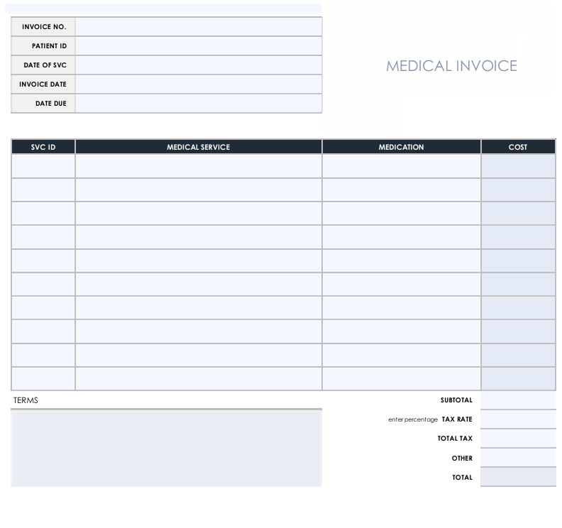 Medical Invoice Template