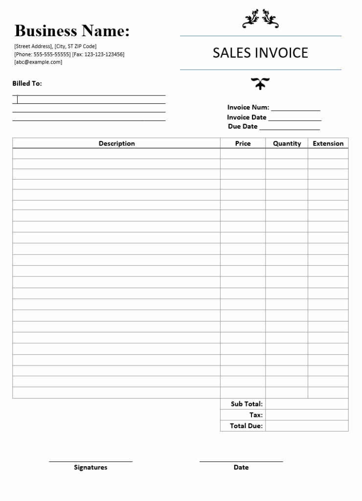 Sales Invoice Template