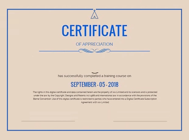 Blank Certificate of Appreciation Template