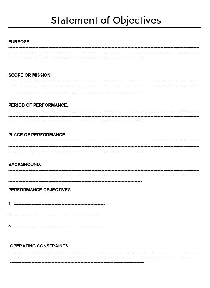 Statement of Objectives Example