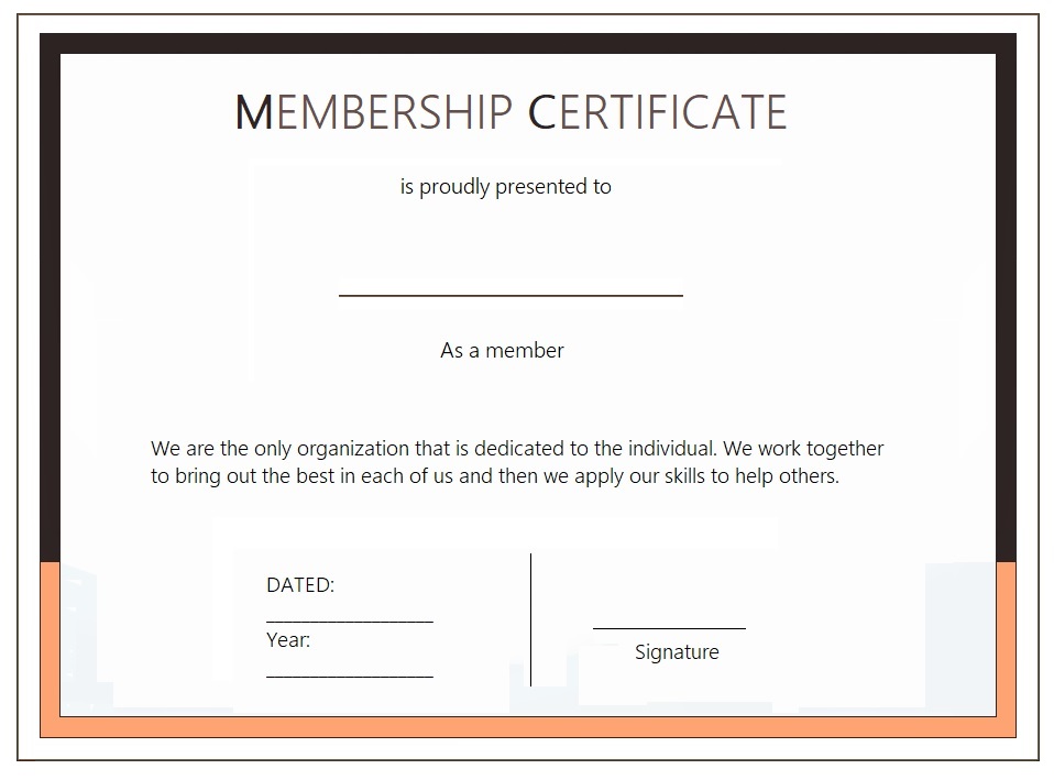 Certificate of Membership Template