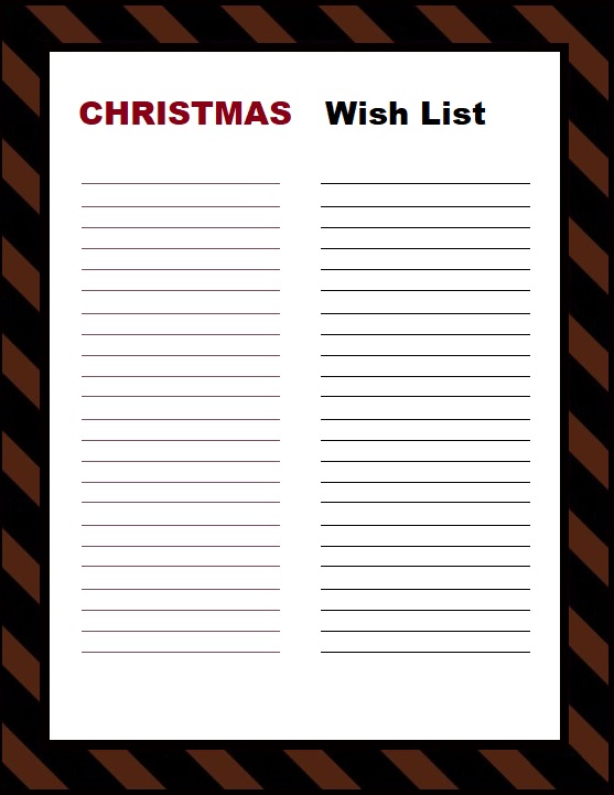 Christmas Wish List Template
