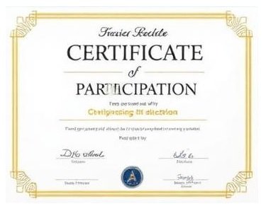 Participation certificate template