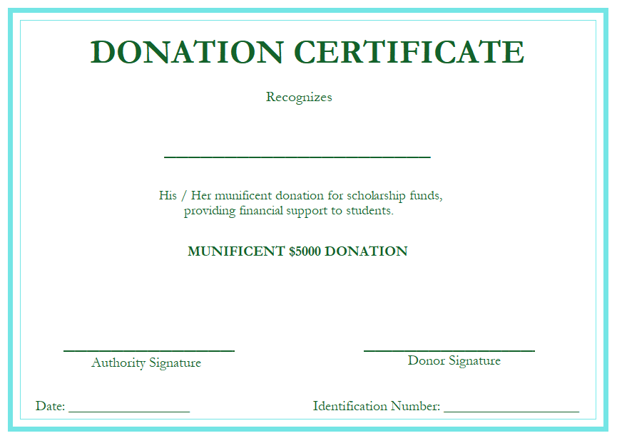 Donation Certificate Design Template