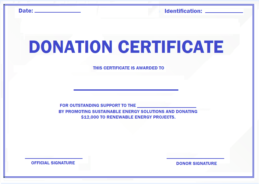 Donation Certificate Template