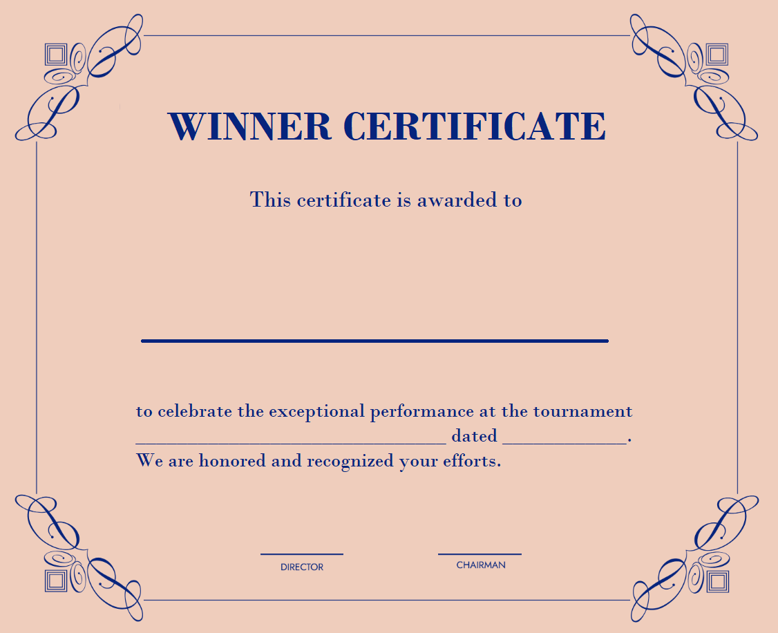 Winner Certificate Format
