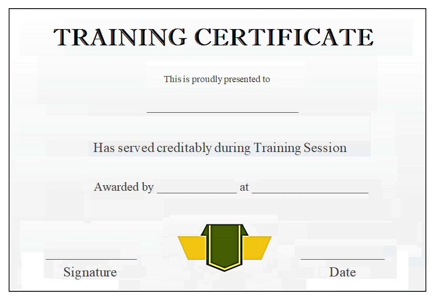 Employee Training Certificate Template