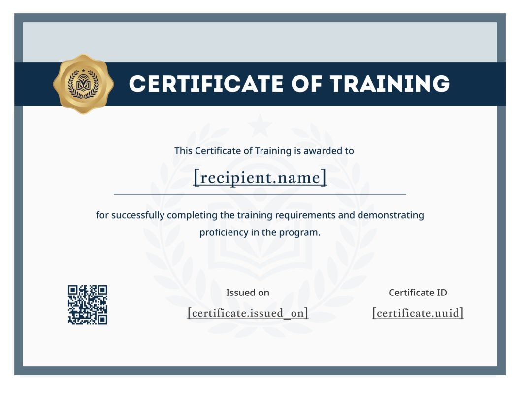 Training Completion Certificate Template