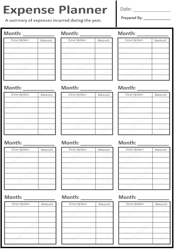 expense planner template