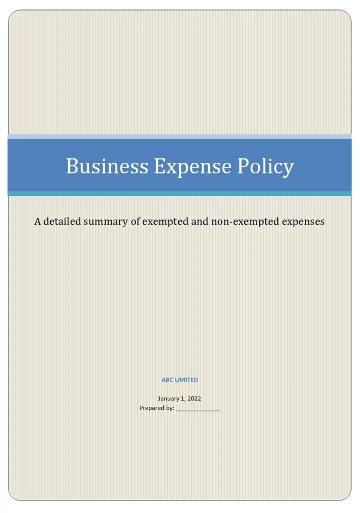 Expense Policy Template