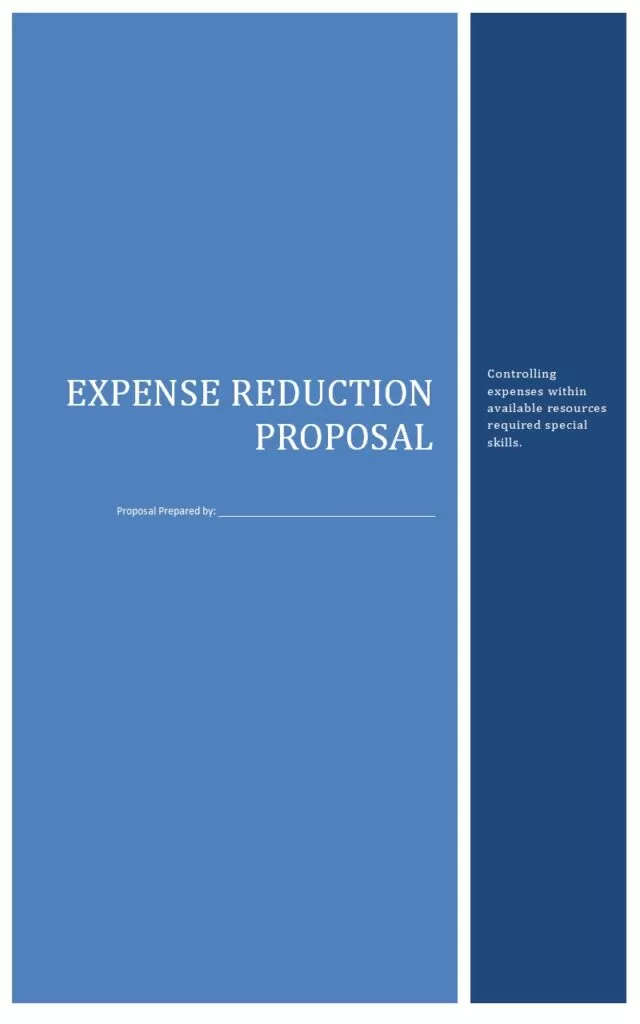 Expense Reduction Proposal Template