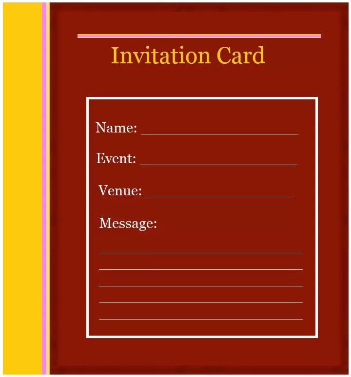 Invitation Card Template PDF Free Word Excel Templates Invitation Card Template PDF Free Word Excel Templates