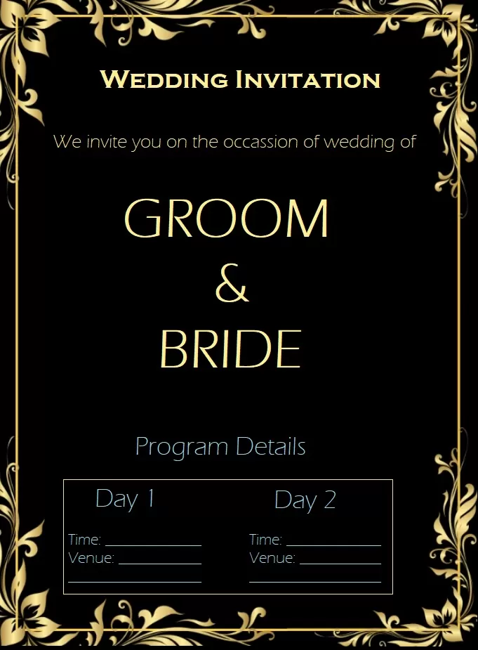 Wedding Invitation Example