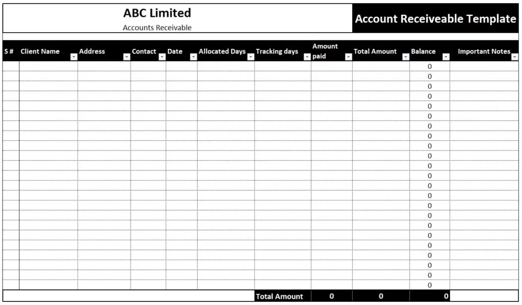 Account Receivable Template