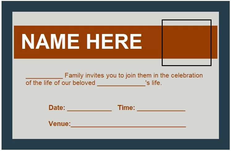 Funeral Invitation Template