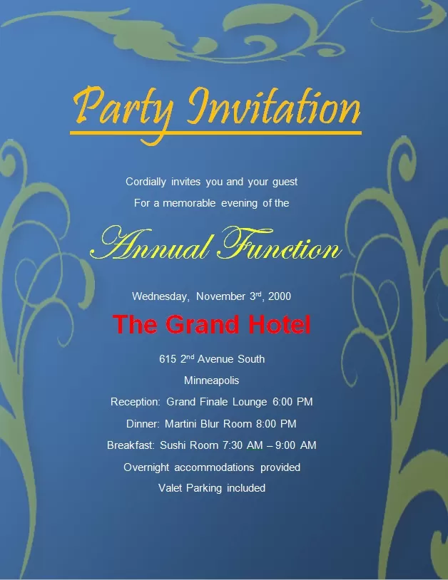 Marriage Party Invitation Template